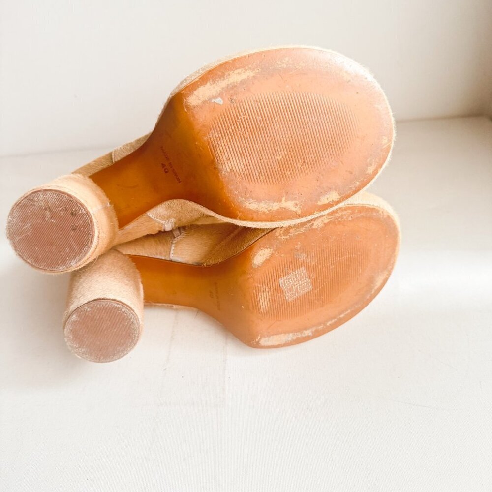 L' Intervalle Weston Cowskin Light Beige Chunky Round Toe Unique Boots 40 - Picture 8 of 9